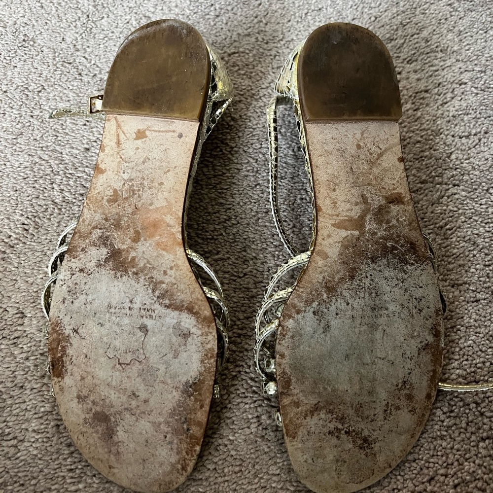 Stuart Weitzman gold strappy sandals - Picture 3 of 3